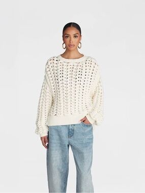 KBB by KAHLANA Women's Pullover Sweater 'The Chunky Knit Crew'